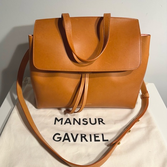 Mansur Gavriel Lady Bag- Regular Size, Camel Colour - Picture 11 of 13